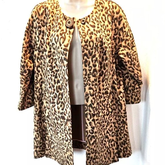 Cabi Carol Anderson by Invitation Signature Animal Print Jacket Sz S 3/4 Sleeves - Picture 2 of 10